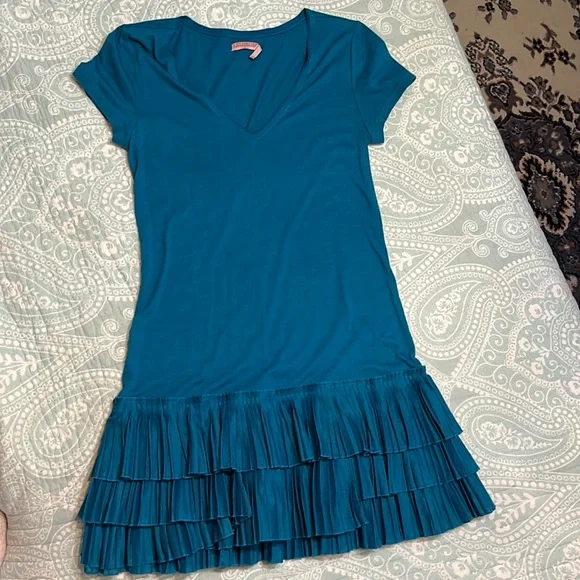 sachin and babi light blue dress Juicy Couture Womens Leopard Print Drop Waist Bell Sleeve Dress